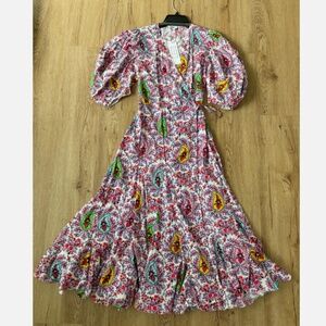★NWT Org.$445 Rhode Paisly Printed Fiona Wrap Midi Dress Size S★